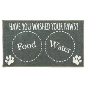 JVL Machine Washable Pet Mat 40 x 70 cm, Dinner time