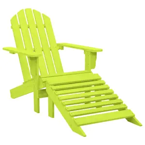 Berkfield Garden Adirondack Chair with Ottoman Solid Fir Wood Green