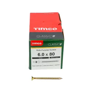 TIMCO Classic Multi-Purpose Countersunk Gold Woodscrews - 6.0 x 80 (200pcs)