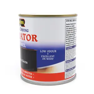 Rustins Quick Drying Radiator Enamel Satin - Black 500ml