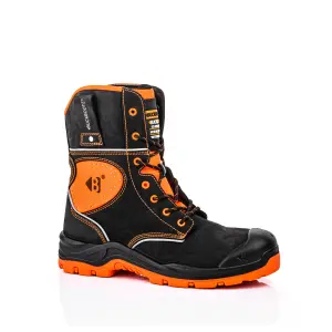 BuckBootz BVIZ6 BuckViz High Leg Waterproof Safety Work Boots Black/Orange (Sizes 6-13)