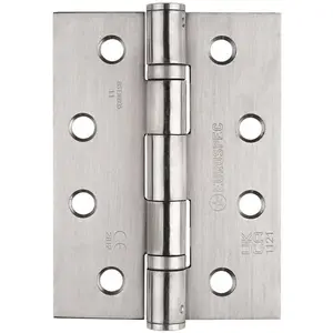 PAIR Grade 11 Heavy Duty Ball Bearing Hinge - 102 x 76mm Bright Stainless Steel