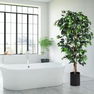 Costway 180cm Ficus Tree Artificial Plant Decorative Plant Artificial Tree Houseplant