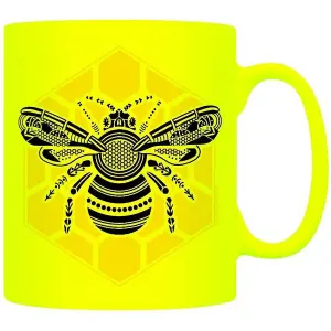 Grindstore Graphic Bee Mug Neon Yellow/Black (One Size)