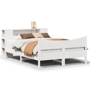 Berkfield Bed Frame without Mattress White 160x200 cm Solid Wood Pine