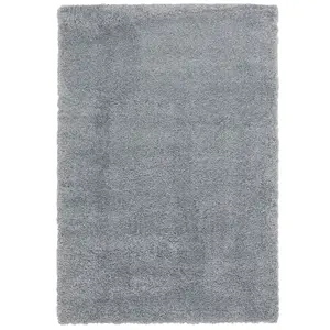 Duck Egg Modern Shaggy Plain Easy To Clean Dining Room Rug-200cm X 290cm