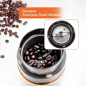 Geepas Electric Coffee Nuts Grinder Spice Grinder Wet and Dry 80g Capacity