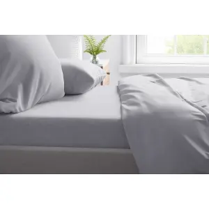 Belledorm Percale Extra Deep Fitted Sheet Cloud Grey (Superking)