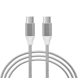 FX Braided USB-C to USB-C Data Cable 1m - Silver