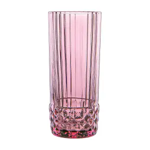 Bormioli Rocco - America '20s Highball Glasses - 400ml - Lilac Rose - Pack of 6