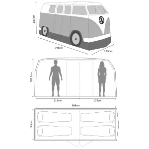 Volkswagen Red Camper van Quick pitch 4-man Tent