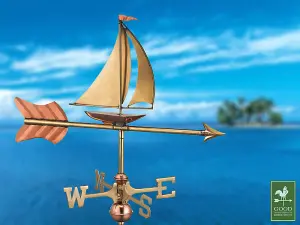 Cottage Yacht Copper Weathervane - H66 x W56 x L28 cm