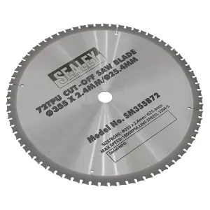 Sealey 72 TPU Cut-Off Saw Blade Diameter 355 x 2.4mm/Diameter 25.4mm Steel Teeth SM355B72