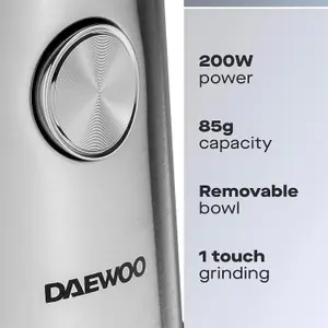 Daewoo 200W Wet & Dry Stainless Steel Blades Coffee & Spice Grinder