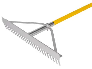 Roughneck 24 Inch Aluminium Landscape Rake with Fibreglass Handle