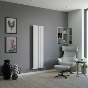 Ximax Vertirad Single HW160044W White Vertical Designer 2544BTU Radiator, (W)445mm x (H)1600mm