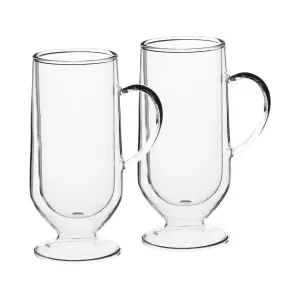 La Cafetière Set of 2 Double-Walled Large Irish Coffee Glasses