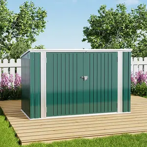 Fishersville 7 Ft. W X 4 Ft. D Metal Bike Shed  Green