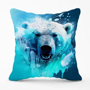 Polar Bear Face Splashart Cushions 45cm x 45cm