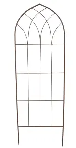 Garden Plant Trellis Metal Support Climbing Rust Effect (H)120cm Set of 2