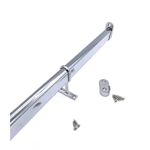 EAI - Hanging Wardobe Rail Kit - Oval - Polished Chrome - 1829mm x 30mm x 15mm Tube with 2x End Sockets & 1x Centre Brackets