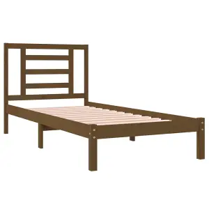 Berkfield Bed Frame Honey Brown Solid Wood Pine 100x200 cm