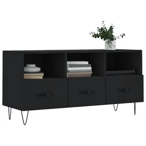 Berkfield TV Cabinet Black 102x36x50 cm Engineered Wood