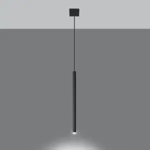 Pastelo Steel Black 1 Light Classic Pendant Ceiling Light