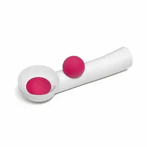 Ice Cream Scoop Fruit Cookie Dough Dessert Tool With Push Button White Pink Plastic