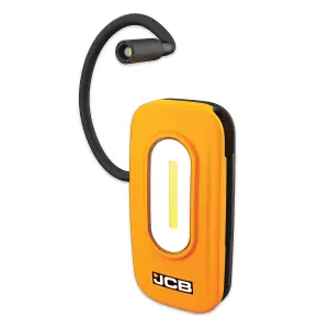 JCB Inspection Light, 250mm Snake with Torch, Dimmable 300lm Worklight, 20hr Runtime, Belt Clip, Magnets, USB-C - JCB-WL-Flextra