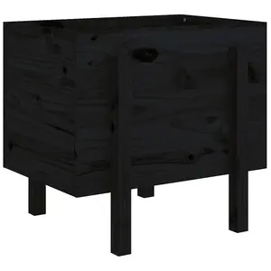 Berkfield Garden Planter Black 62x50x57 cm Solid Wood Pine