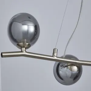 Inlight Fortuna pendant Satin Nickel effect 5 Lamp LED Pendant ceiling light, (Dia)800mm