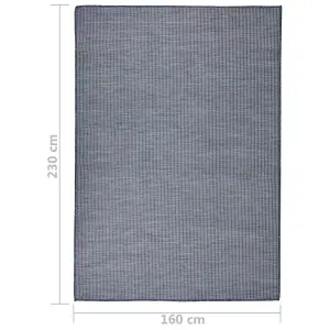 Outdoor Flatweave Rug 160x230 cm Blue