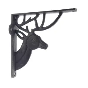 Oakcrafts - Pair of Antique Cast Iron Deer Shelf Brackets - 150mm x 160mm