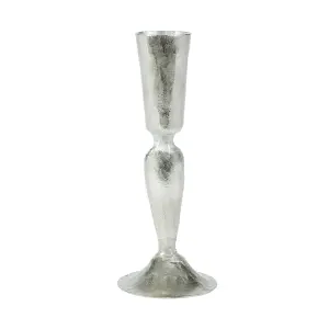 Antique Silver Fluted Table Decoration Candle Holder Stand