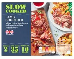 Sainsburys Slow Cooked Lamb Shoulder With A Redcurrant, Honey & Rosemary Glaze 400G (Serves X2)