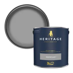 Dulux Trade Heritage Pewter Plate Velvet matt Wall paint, 2.5L