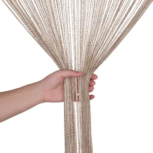 String Curtain Panel Spaghetti Tassel Curtain, 200cm x 90cm - Champagne