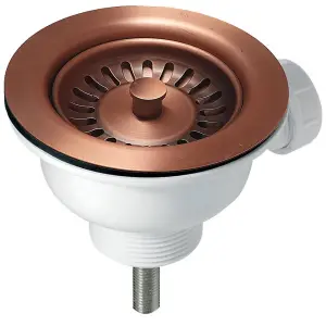 90mm Antique Copper Strainer Waste For Astini, RAK, Rangemaster Ceramic Sink