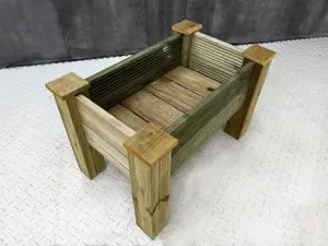 GardenGlow wooden planter, 2-tier smooth surface (L-50cm x D-60cm x H-50cm)