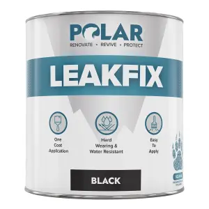 Polar Premium Leak Seal Black Paint - 500ml - Instant Waterproof Roof Sealant - Ideal for Leaks, Cracks & Roof Repair