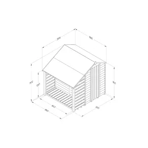 Forest Garden Overlap 6x4 ft Apex Wooden Pressure treated Shed with floor