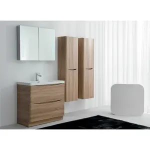 Stanhope 900mm Single Bathroom Vanity with Semi-Recessed Resin Basin Light Oak