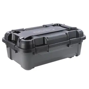 Ezy Storage Bunker tough Black 31L Medium Stackable Wheeled Storage box with Lid