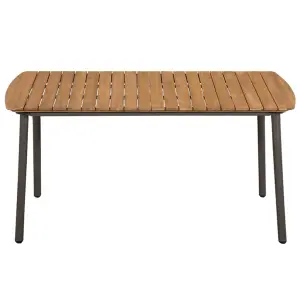 Berkfield Garden Table 150x90x72cm Solid Acacia Wood and Steel