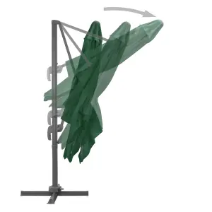 Berkfield Cantilever Umbrella with Aluminium Pole 400x300 cm Green