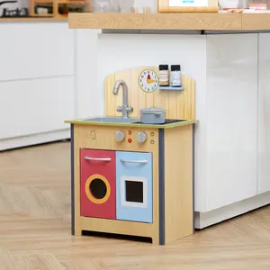 Teamson Kids Little Chef Porto Classic Interactive Wooden Play Kitchen, Wood