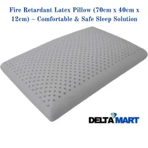 Queen Size 70x40cm x 12mm Natural Latex Fire Retardant Pillow