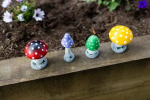 4pc Mushroom Fairy Garden Ornaments