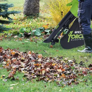 Mylek Leaf Blower And Vacuum, 3000W Garden Shredder Mulcher And Rake With 6 Variable Speeds And Two Collection Bags